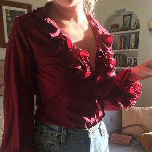 Vintage Crimson Blouse